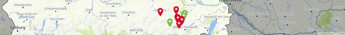 Kartenansicht für Apotheken-Notdienste in der Nähe von Furth an der Triesting (Baden, Niederösterreich)